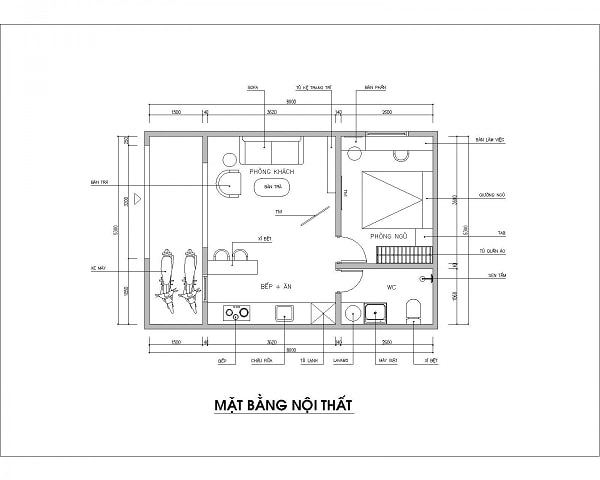 thiết kế nhà 40m2 3 phòng ngủ